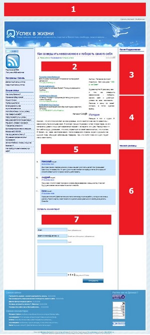 Рекламные площади на проекте 